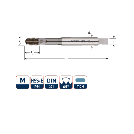 HSSE-PM Roltap  metrisch  gecoat (TiCN)