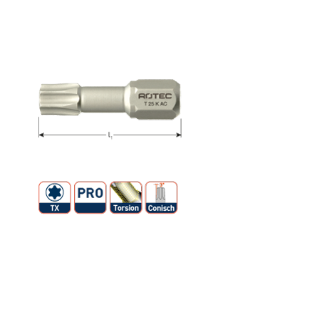 PRO Torsionbit TX 25mm (Torx)  conisch 3°