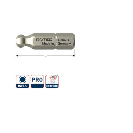 PRO Bit HEX 25mm (Inbus)  met kogelkop