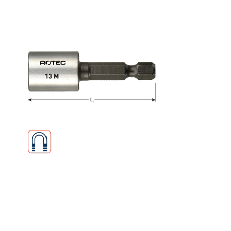 Dopsleutel  magnetisch (Metrisch)